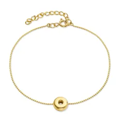 vandfast bogstav O armbånd i forgyldt stål - OCEANA