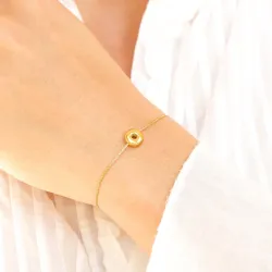 vandfast bogstav O armbånd i forgyldt stål - OCEANA