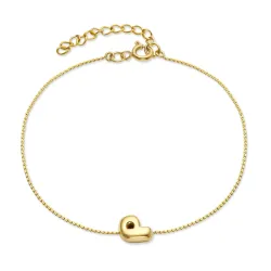 vandfast bogstav P armbånd i forgyldt stål - OCEANA