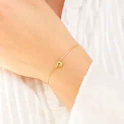 vandfast bogstav P armbånd i forgyldt stål - OCEANA