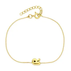 vandfast bogstav R armbånd i forgyldt stål - OCEANA