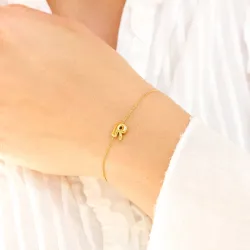 vandfast bogstav R armbånd i forgyldt stål - OCEANA