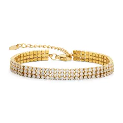 vandfast zirkon armbånd i forgyldt stål - OCEANA