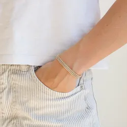 vandfast zirkon armbånd i forgyldt stål - OCEANA