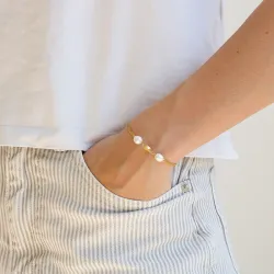 vandfast armbånd i forgyldt stål - OCEANA