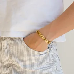 vandfast armbånd i forgyldt stål - OCEANA