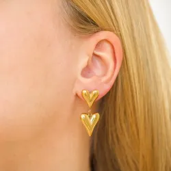 vandfaste hjerte øreringe i forgyldt stål - OCEANA