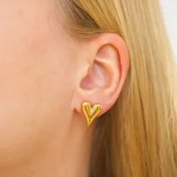 vandfaste hjerte øreringe i forgyldt stål - OCEANA