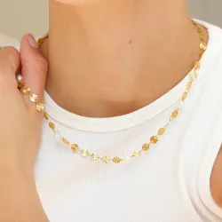 vandfast halskæde i forgyldt stål - OCEANA