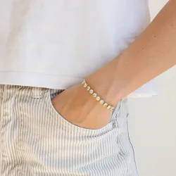 vandfast zirkon armbånd i forgyldt stål - OCEANA