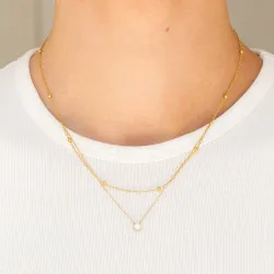 vandfast halskæde i forgyldt stål - OCEANA