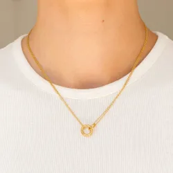 vandfast rund halskæde i forgyldt stål - OCEANA