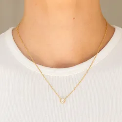 vandfast zirkon Halskæde med vedhæng i forgyldt stål - OCEANA