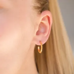 17 mm vandfaste halvcreoler i forgyldt stål - OCEANA