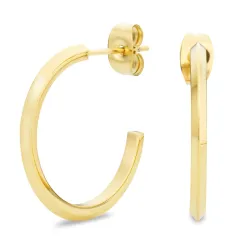 23 mm vandfaste halvcreoler i forgyldt stål - OCEANA