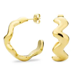 vandfaste halvcreoler i forgyldt stål - OCEANA