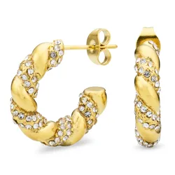 vandfaste halvcreoler i forgyldt stål - OCEANA