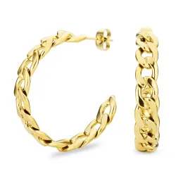 vandfaste halvcreoler i forgyldt stål - OCEANA