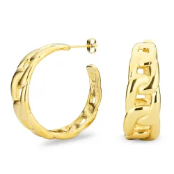 vandfaste halvcreoler i forgyldt stål - OCEANA