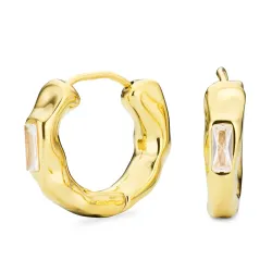 vandfaste creoler i forgyldt stål - OCEANA