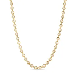 vandfast zirkon halskæde i forgyldt stål - OCEANA