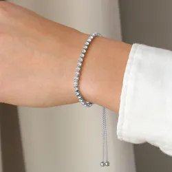 vandfast zirkon armbånd i stål - OCEANA