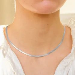 vandfast halskæde i stål 40 + 5 cm x 3 mm  - OCEANA