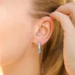 4 x 21 mm vandfaste halvcreoler i stål - OCEANA