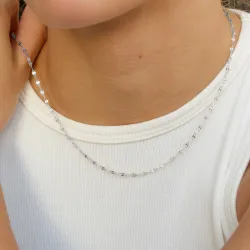 vandfast halskæde i stål 42 cm x 2 mm  - OCEANA