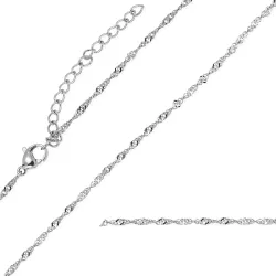 vandfast halskæde i stål 45 cm x 2 mm  - OCEANA