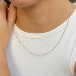 vandfast halskæde i stål 45 cm x 2 mm  - OCEANA