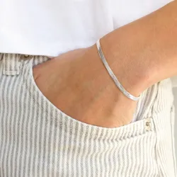 vandfast armbånd i stål 16 + 5 cm x 3,0 mm  - OCEANA