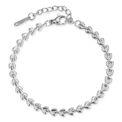 vandfast hjerte armbånd i stål - OCEANA