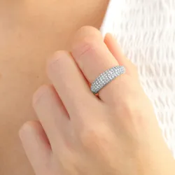 vandfast zirkon ring i stål - OCEANA