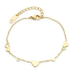 vandfast hjerte armbånd i forgyldt stål - OCEANA