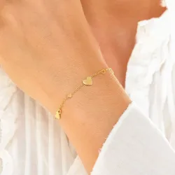 vandfast hjerte armbånd i forgyldt stål - OCEANA