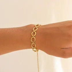 vandfast armbånd i forgyldt stål 16 + 5 cm x 9,5 mm  - OCEANA