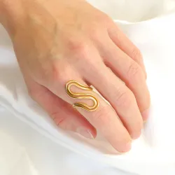 vandfast justerbar ring i forgyldt stål - OCEANA