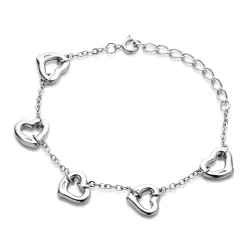 vandfast hjerte armbånd i stål 16 + 4 cm x 11,0 mm  - OCEANA