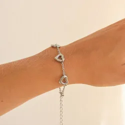 vandfast hjerte armbånd i stål 16 + 4 cm x 11,0 mm  - OCEANA