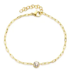 vandfast zirkon armbånd i forgyldt stål - OCEANA