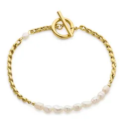 vandfast armbånd i forgyldt stål 17 cm x 3,8 mm  - OCEANA