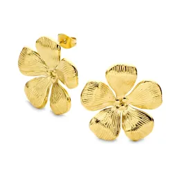 vandfaste blomster øreringe i forgyldt stål - OCEANA