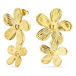 vandfaste blomster øreringe i forgyldt stål - OCEANA