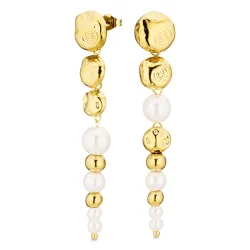 vandfaste lange øreringe i forgyldt stål - OCEANA