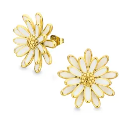 vandfaste blomster øreringe i forgyldt stål - OCEANA