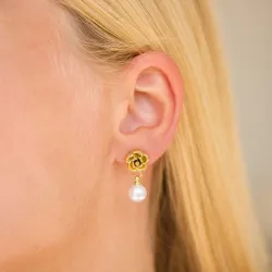 vandfaste blomster øreringe i forgyldt stål - OCEANA