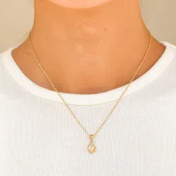 vandfast zirkon halskæde i forgyldt stål - OCEANA