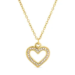 vandfast hjerte halskæde i forgyldt stål - OCEANA