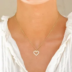 vandfast hjerte halskæde i forgyldt stål - OCEANA